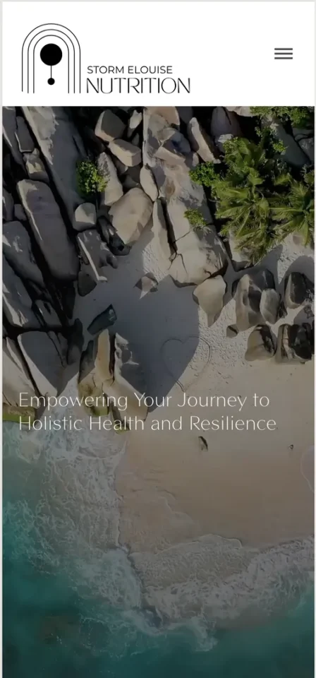 Tropical beach, holistic health journey theme.