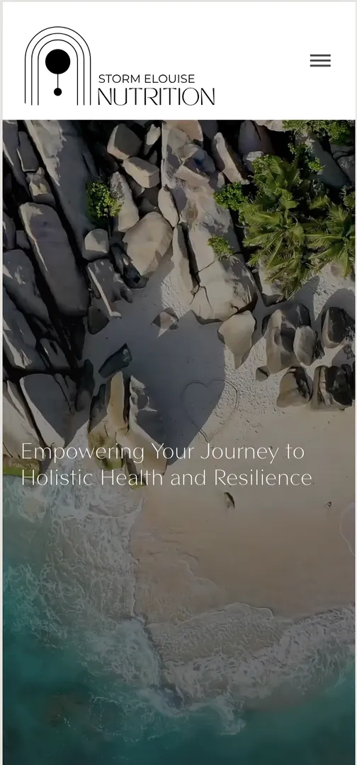 Tropical beach, holistic health journey theme.