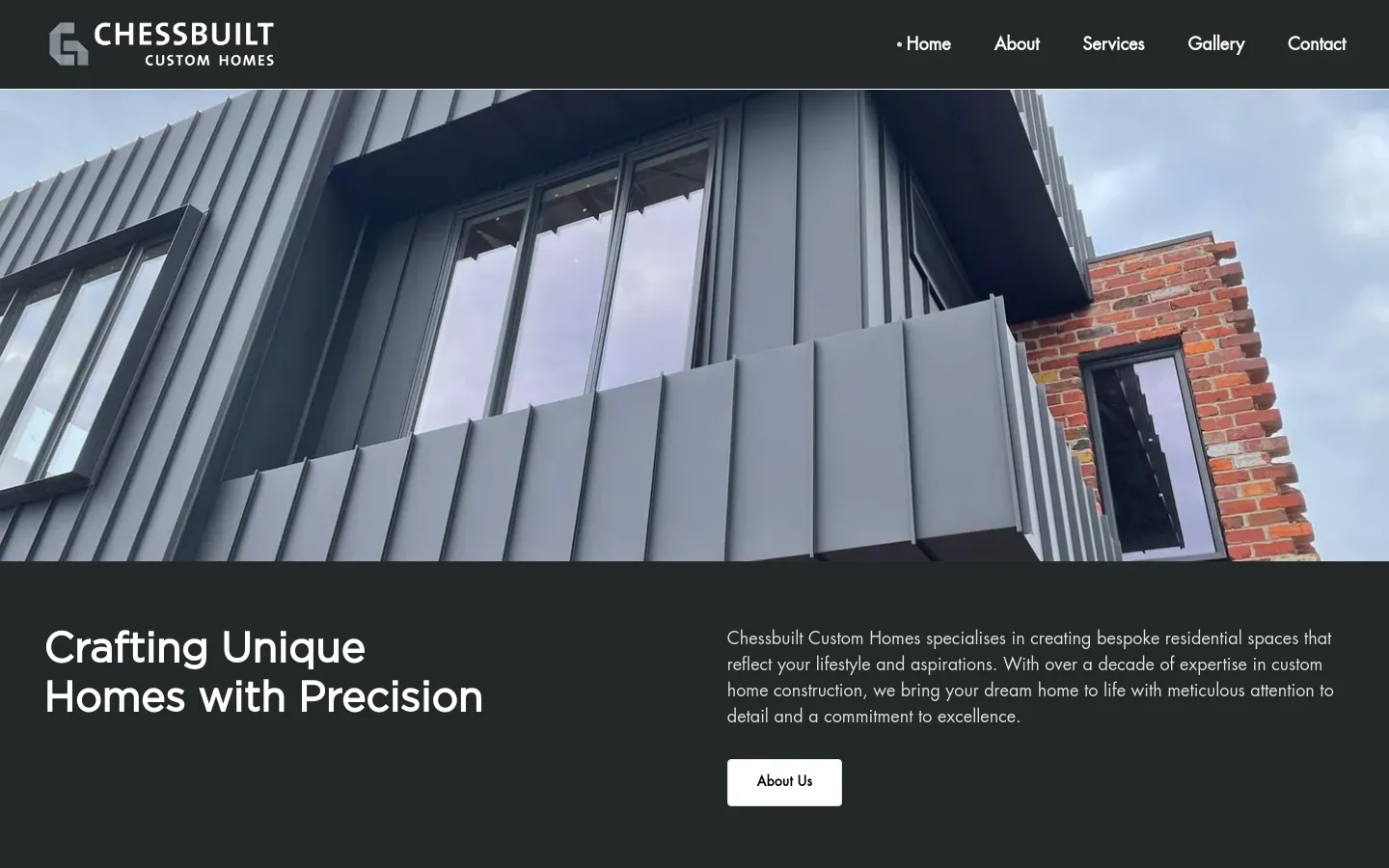 Modern custom home exterior with metal cladding.