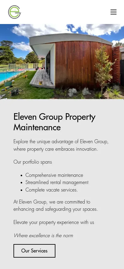 Eleven Group property care and maintenance services promo.