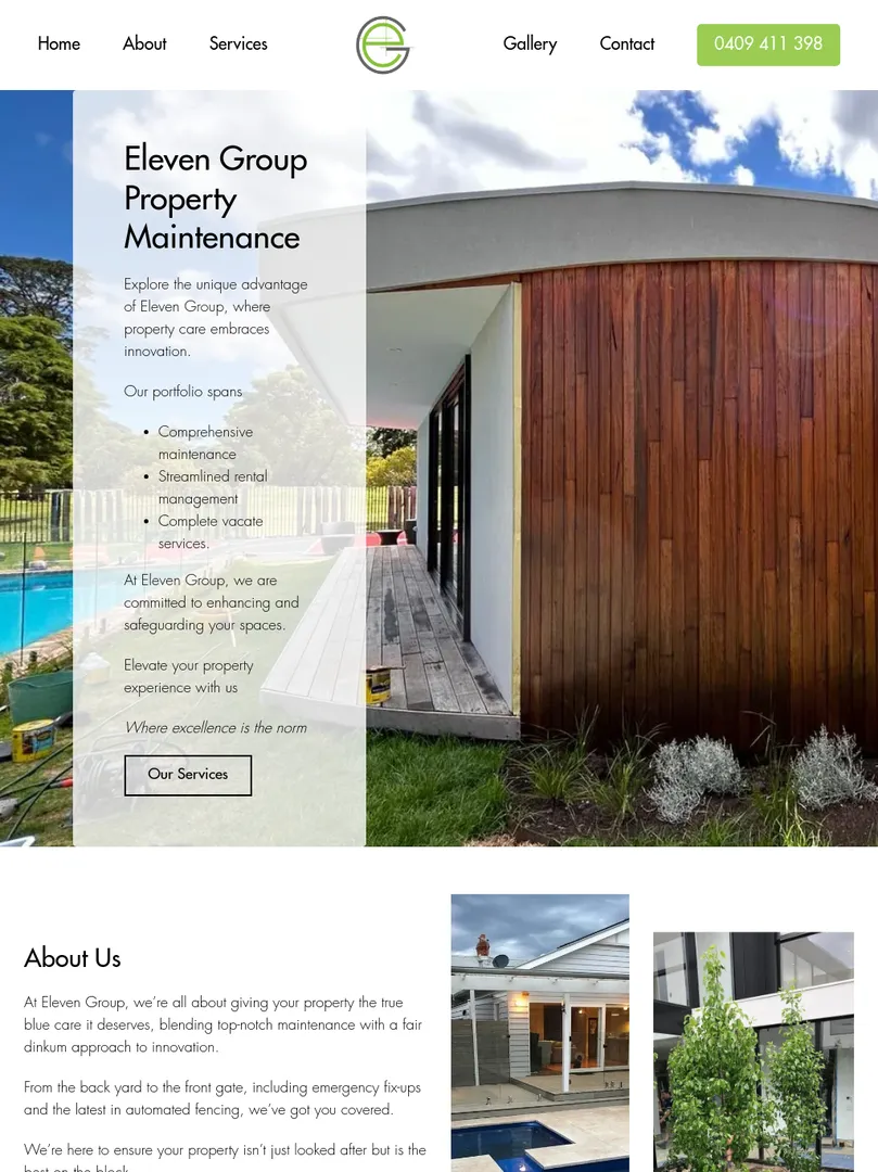Eleven Group Property Maintenance service webpage
