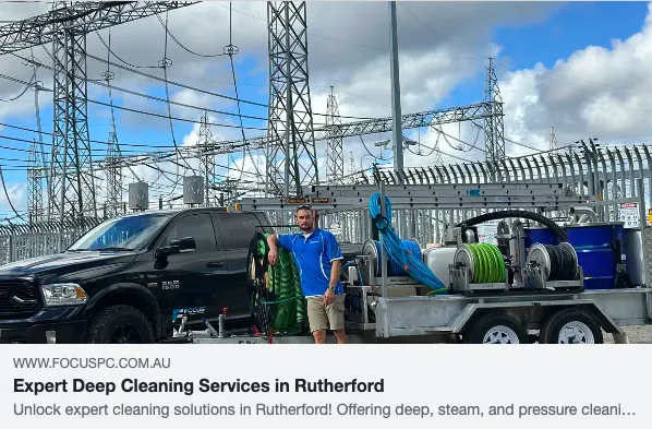 Rutherford deep cleaning service truck with equipment.