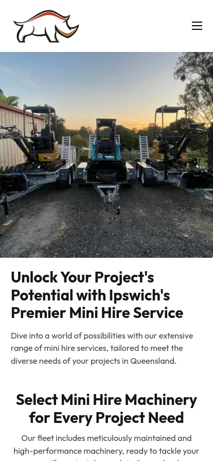 Mini hire vehicles at sunset, Ipswich service banner
