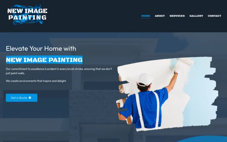 Painter working on home exterior wall