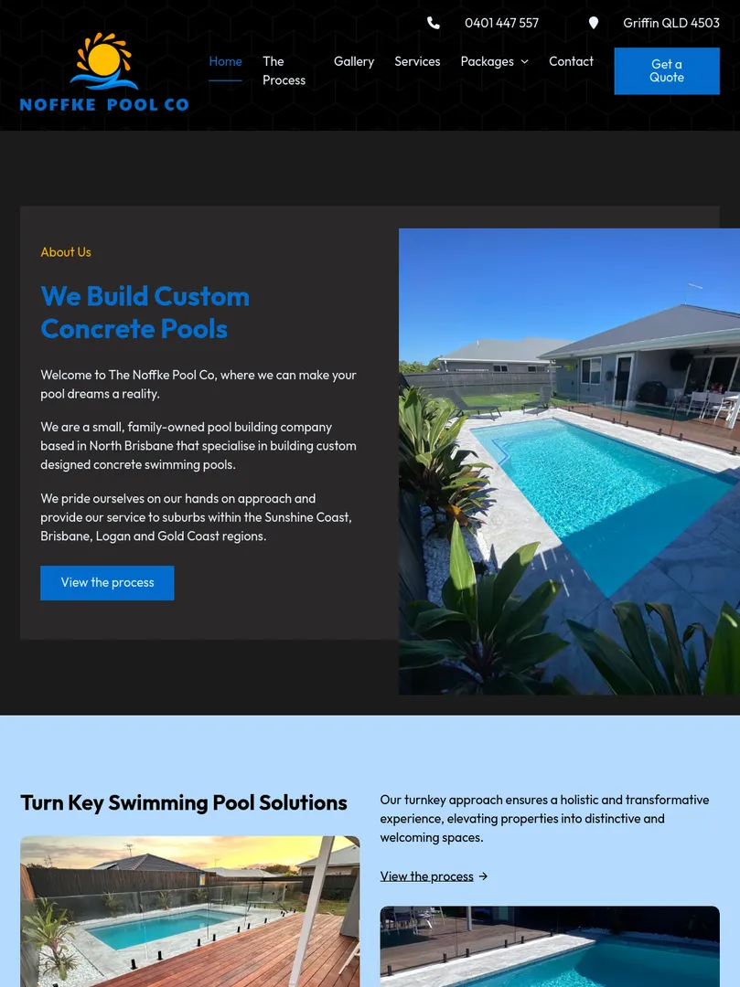 Custom concrete swimming pool by Noffke Pool Co.
