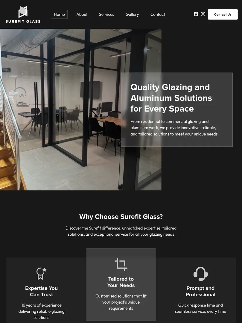 Interior office with glass partitions and modern design.
