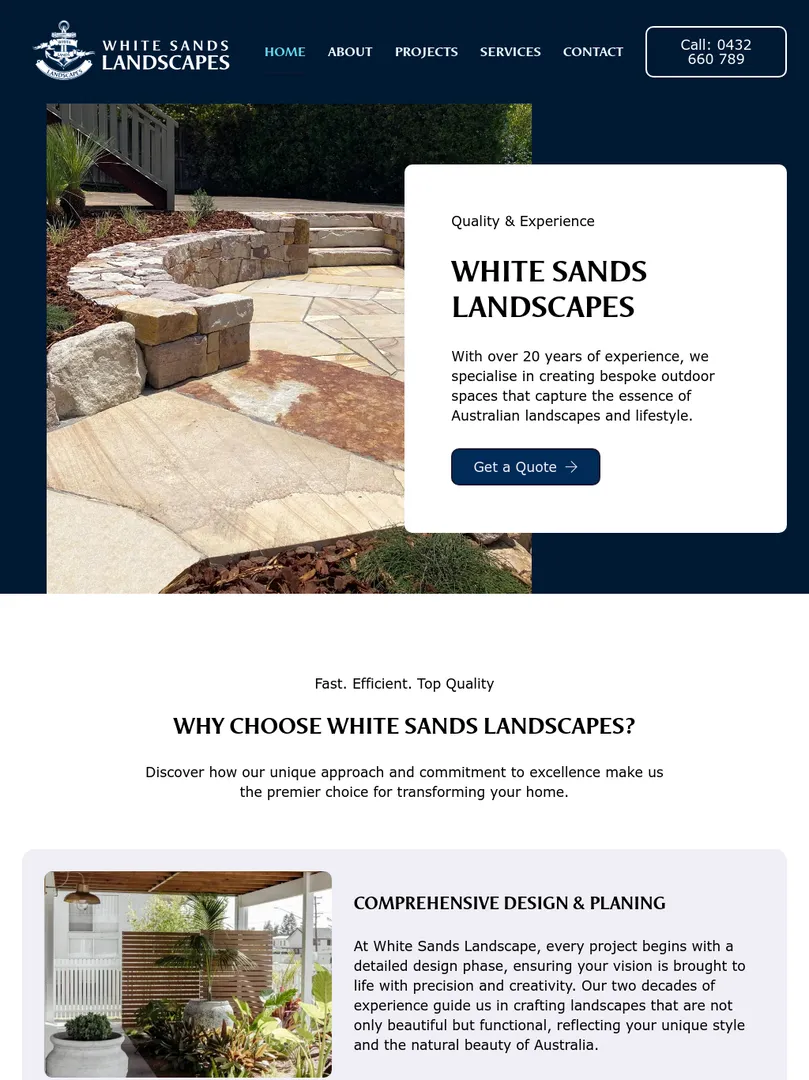 White Sands Landscapes outdoor design and planning service.