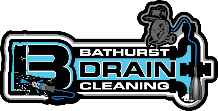 Bathurst Drain Cleaning logo with plumbing equipment