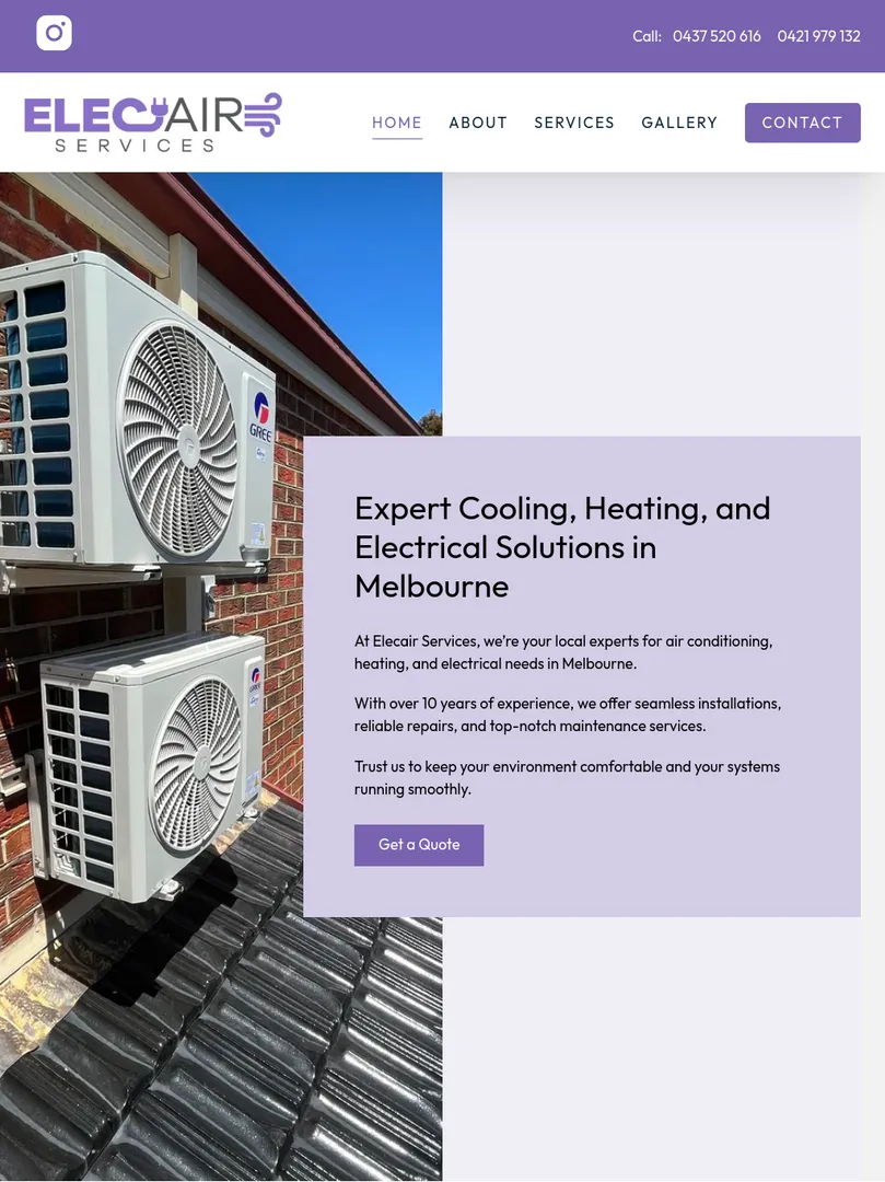 Elecair: Expert cooling and heating services in Melbourne.