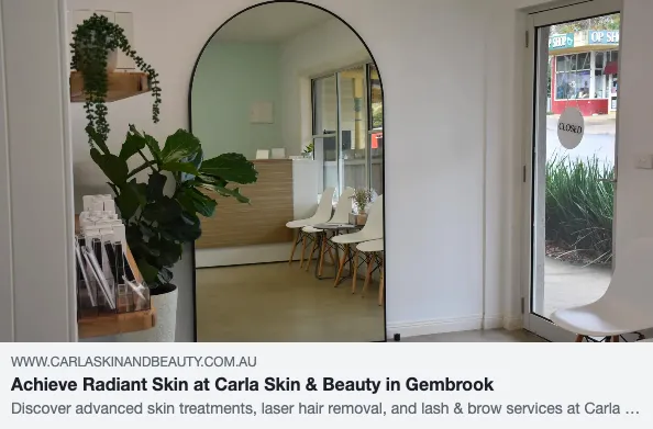 Carla Skin & Beauty salon interior in Gembrook.