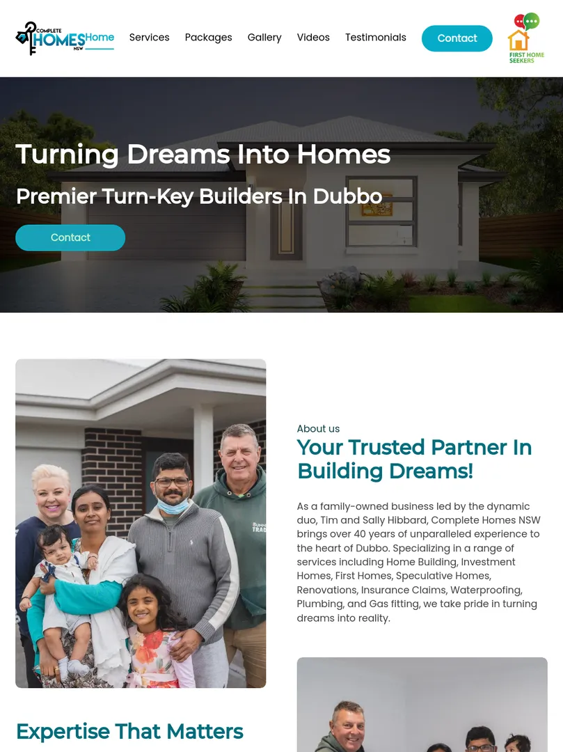 Complete Homes NSW team in front of house.