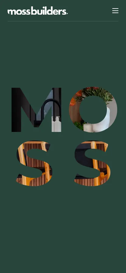 Mossbuilders logo with interior design elements