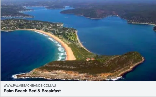 Aerial view of Palm Beach, Australia coastline.