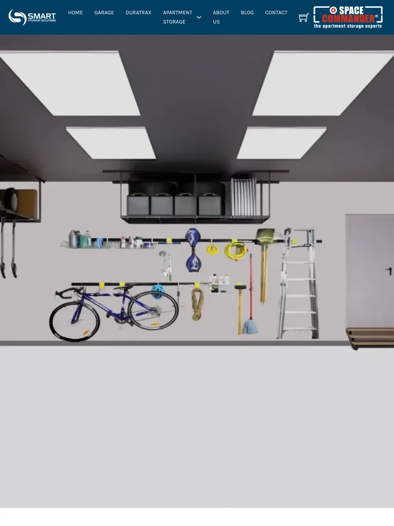 Organized garage with shelving and storage solutions