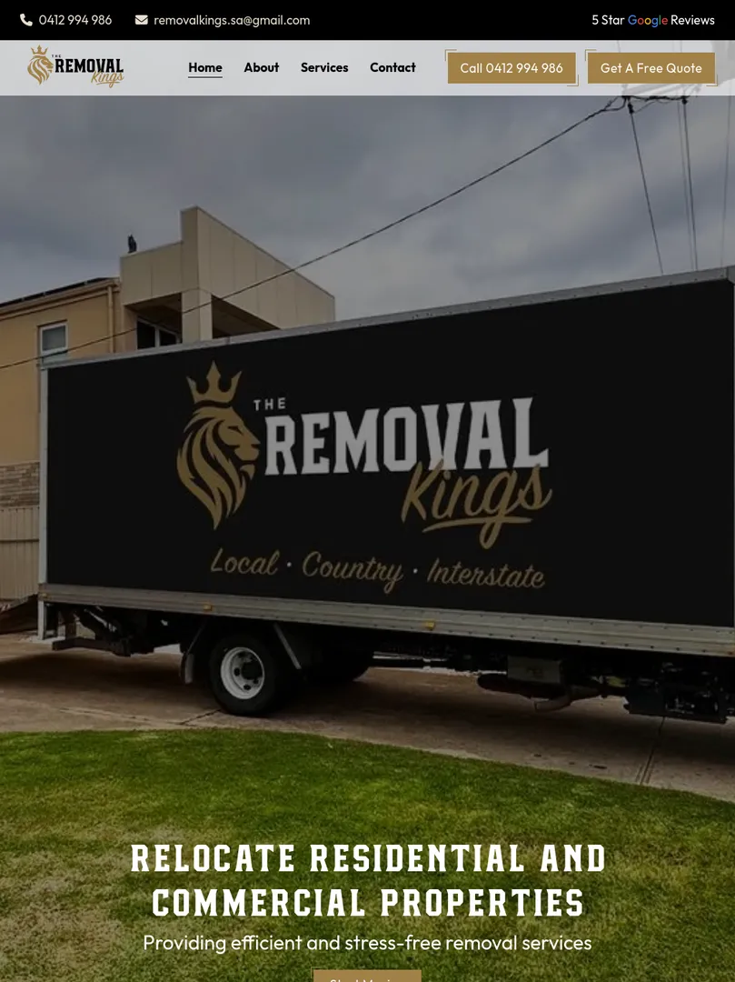 Removal Kings truck for moving services.